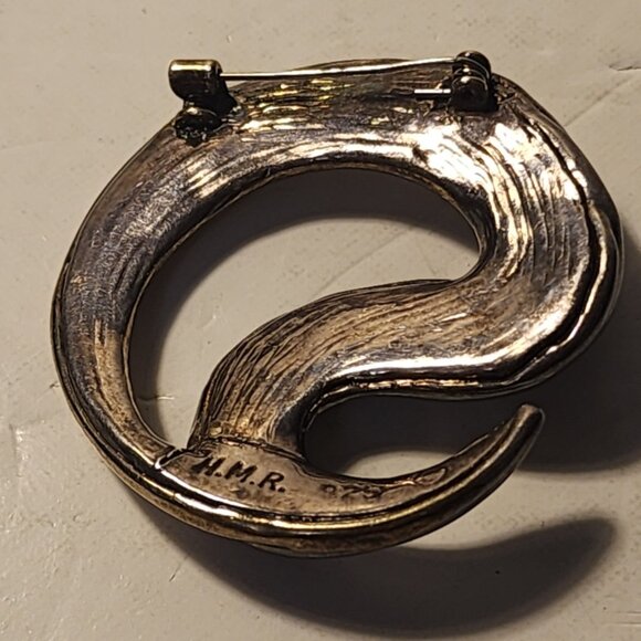 1980s C-Shaped or Spiral...Abstract , Highly Stylized 925 Silver Brooch , 5 cms - Picture 3 of 3